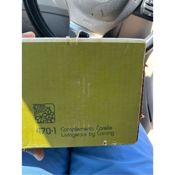 Vintage Pyrex Compatibles 470-1 Spring Blossom Green 3PC Set. Sealed New in Box - Picture 3 of 6